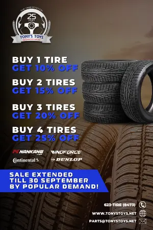 tonys toys tire sale web banner